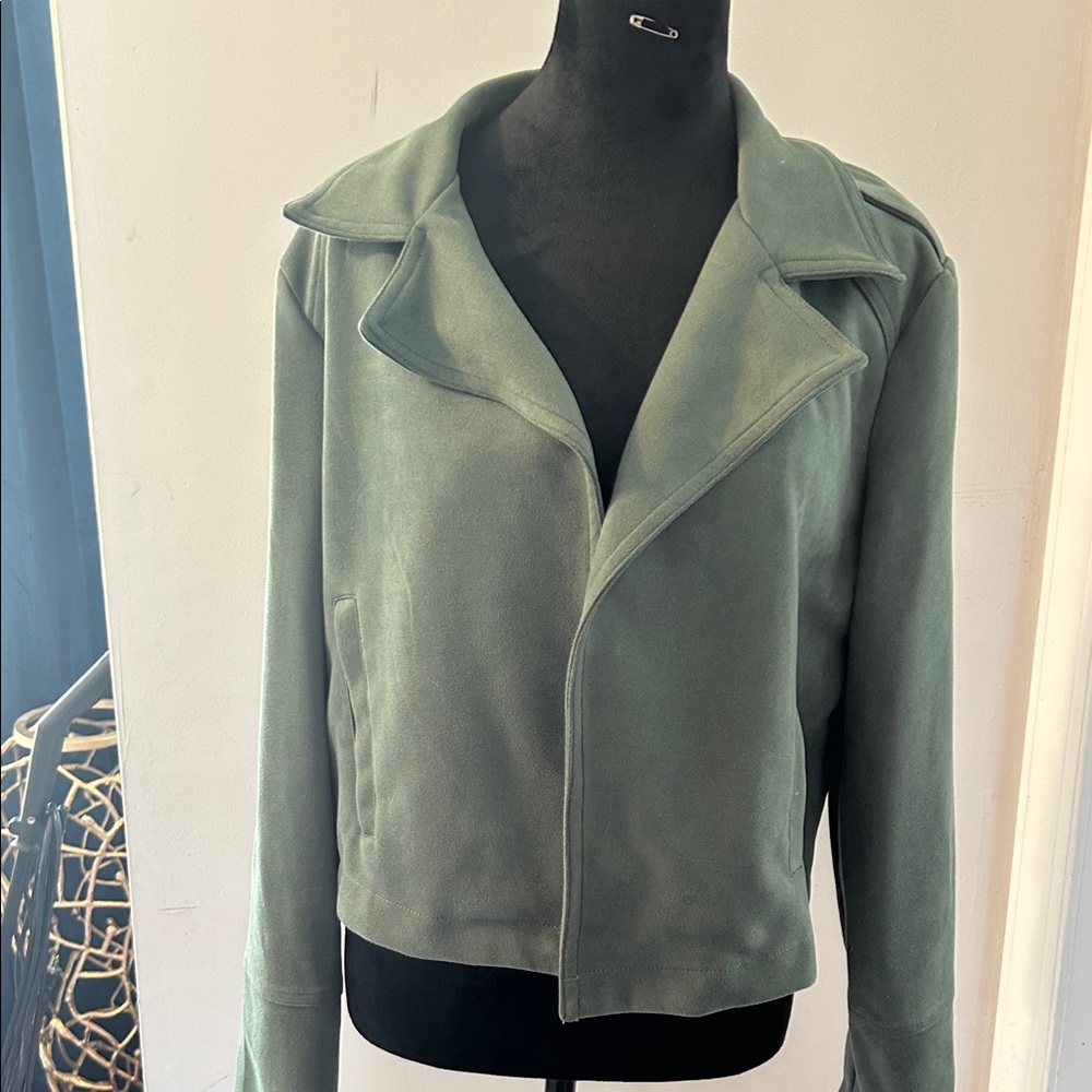 Philosophy Sage Green ultra suede moto jacket- Size Large